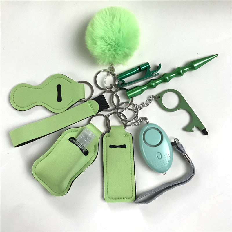 Keychain Set for Girls & Women 10pcs With Minisuitcase - Green